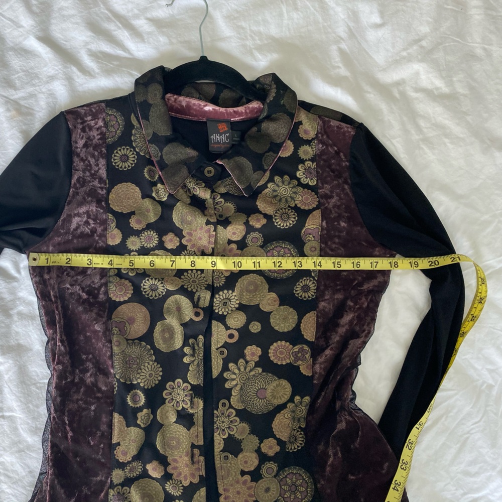 Anac Black and Purple Blouse with Luxurious Texture - Picture 3 of 3